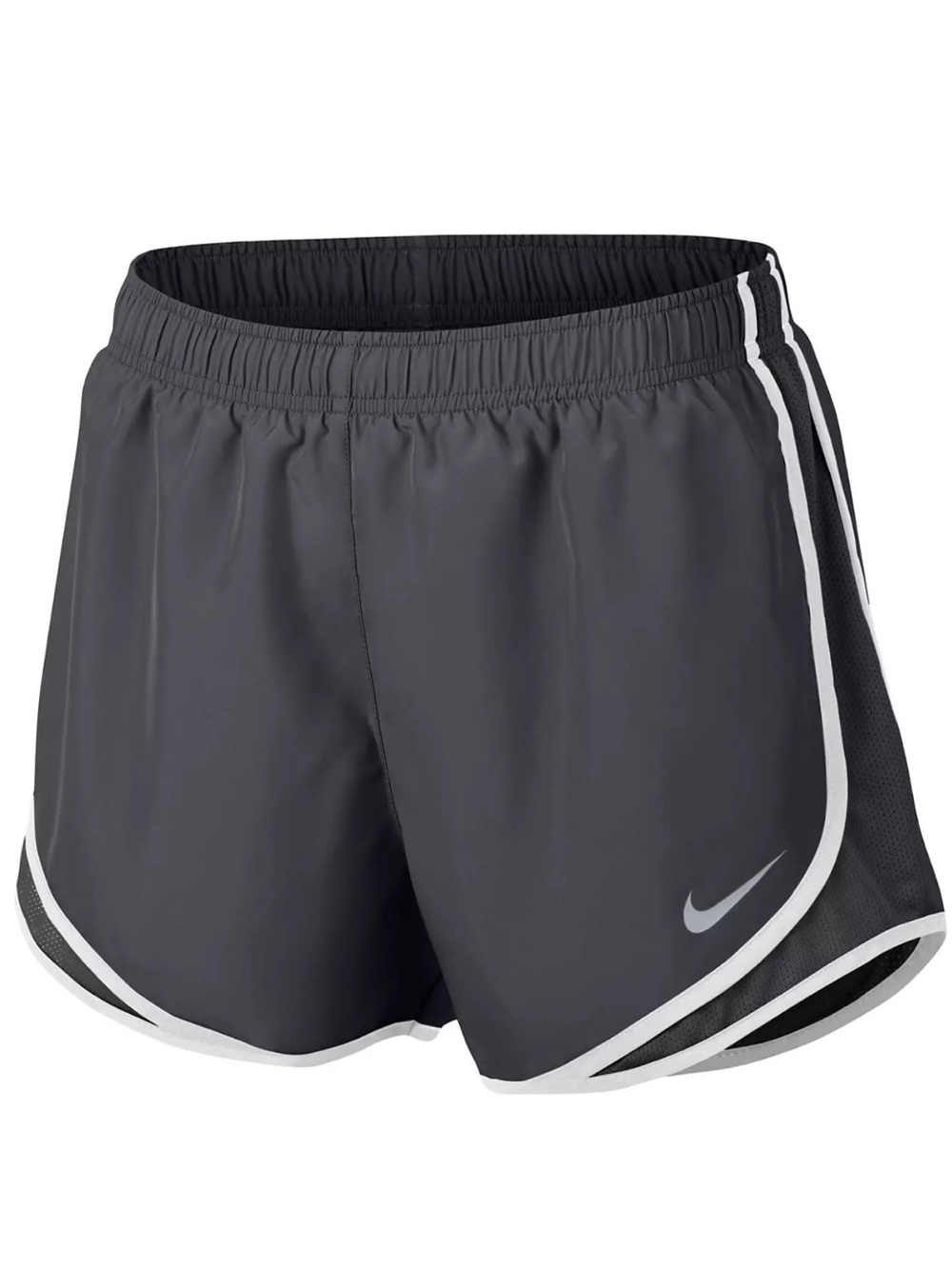 Nike Women's Gray Athletic Running Shorts with White Trim
